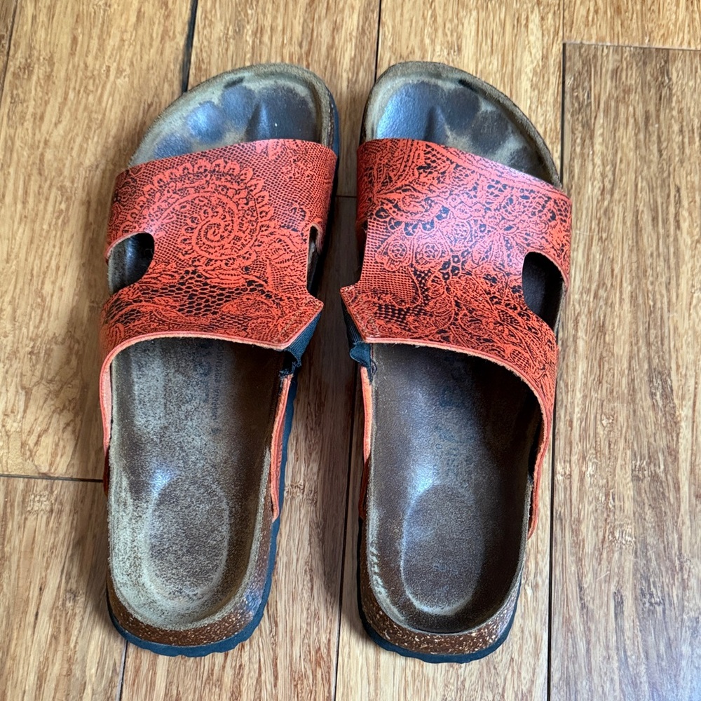 Birkenstock Betula orange Patterned Sandals size 40